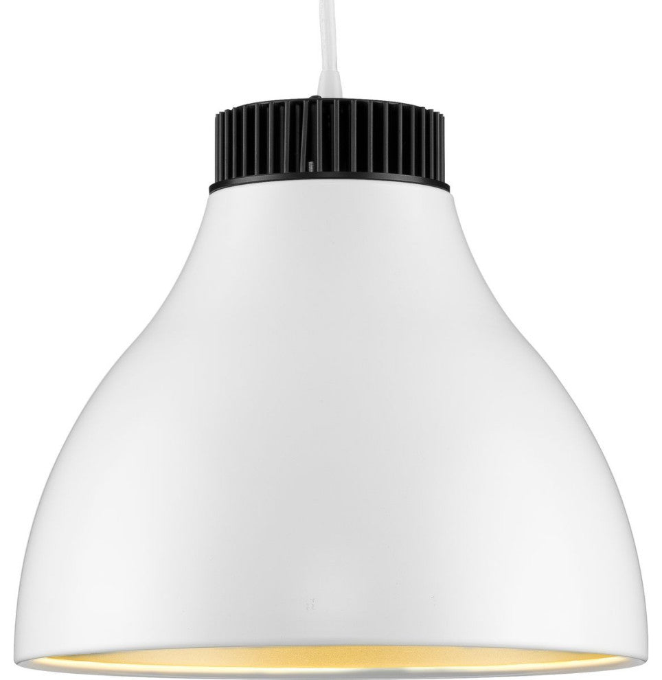 Radian LED Collection 10.6" 1-Light Satin White Satin Gold LED Pendant