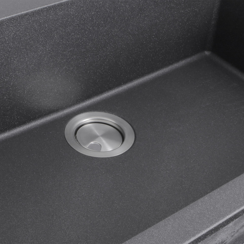 Nantucket Sinks 33" Dual Mount Granite Composite Sink, Black