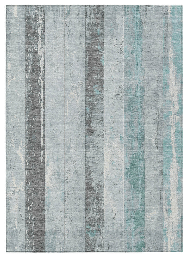 Machine Washable Indoor/Outdoor Chantille ACN1868 Teal 9' x 12' Rug