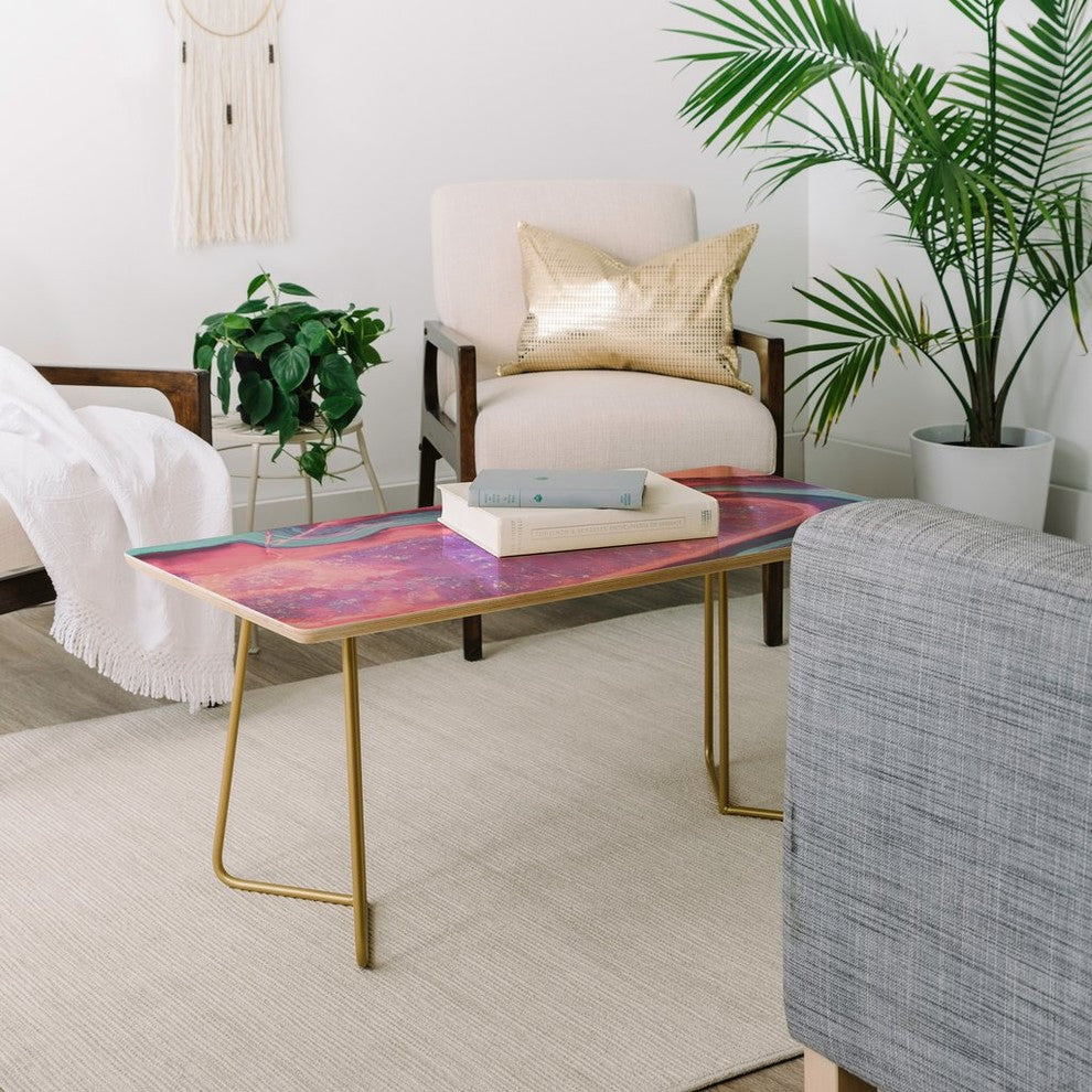 Emanuela Carratoni Serenity and Rose Agate, Amethyst Crystals Coffee Table