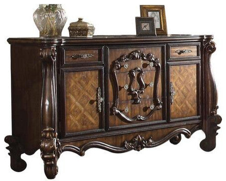 HomeRoots 70" X 21" X 38" Cherry Oak Wood Dresser