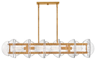Fredrick Ramond Seraphina Medium Four Light Linear, Distressed Brass