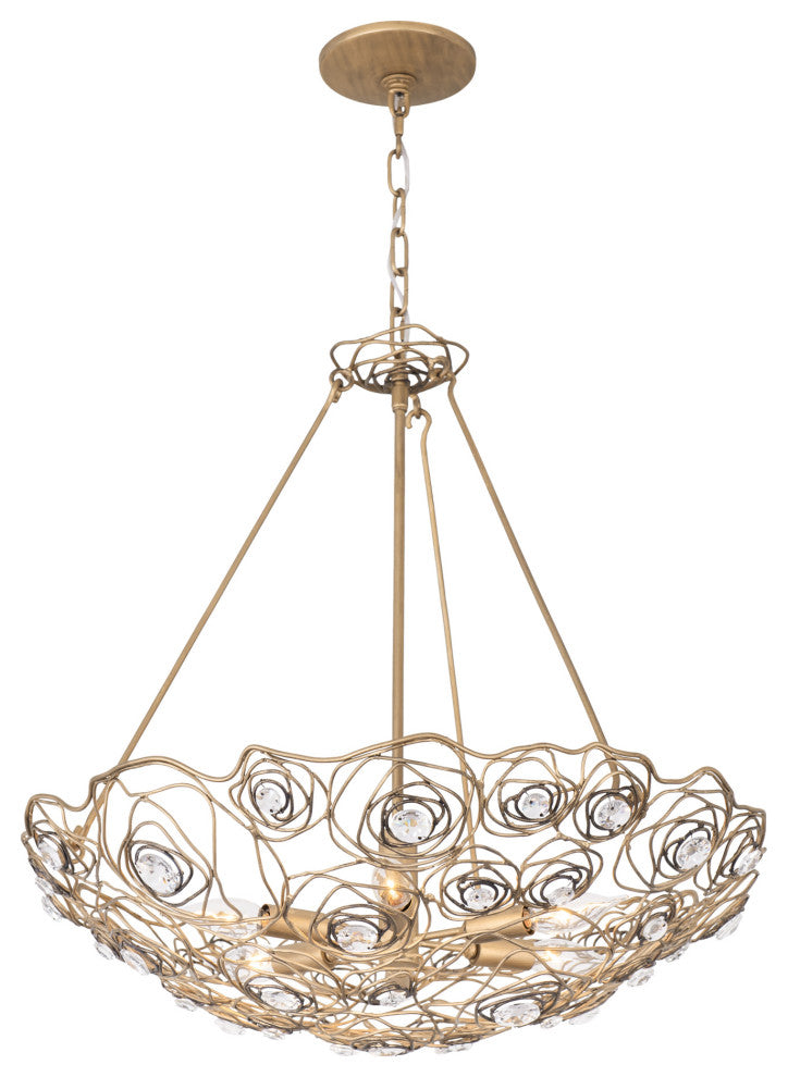 Varaluz 500P06 Ethereal Rose 6 Light 24"W Abstract Chandelier - Havana Gold