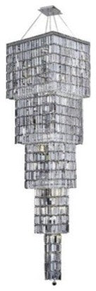 Elegant Maxim Foyer Hall Light, Chrome Finish With Royal Cut Crystal