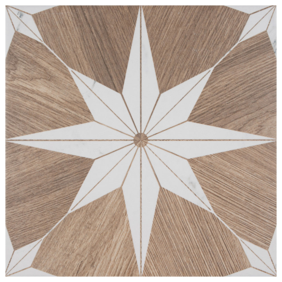 Merola Tile Amazon Stella Loire 9-3/4" x 9-3/4" Porcelain Floor and Wall Tile