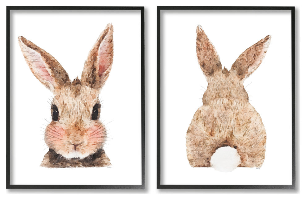 Cute Bunny with Cotton Tail Back Blushing Rabbit,24 x 30