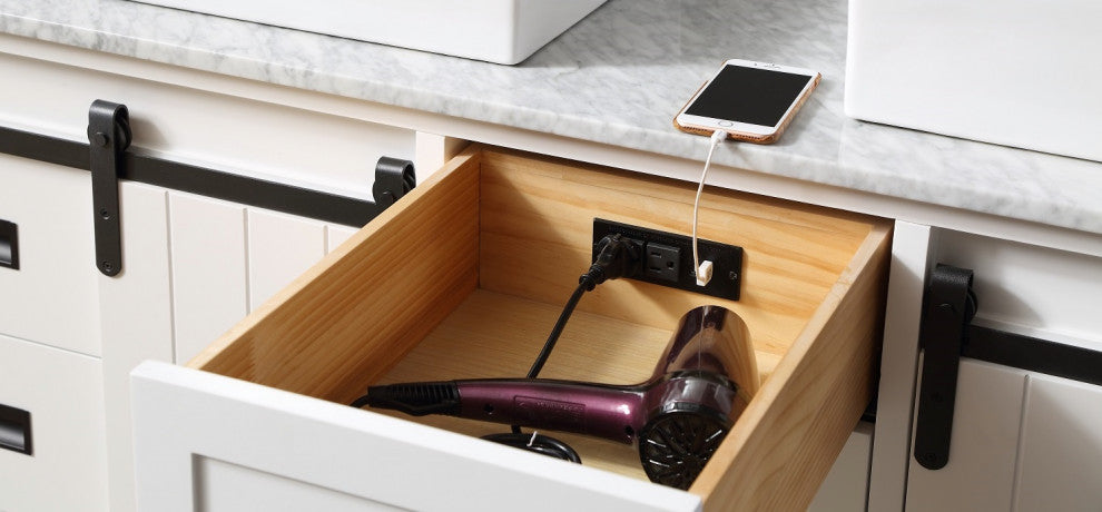 72" Ultimate Chanceton Bath Vanity, White With Vessel Sinks and Mirror