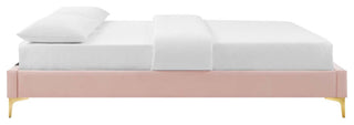 Sutton Queen Performance Velvet Bed Frame Pink