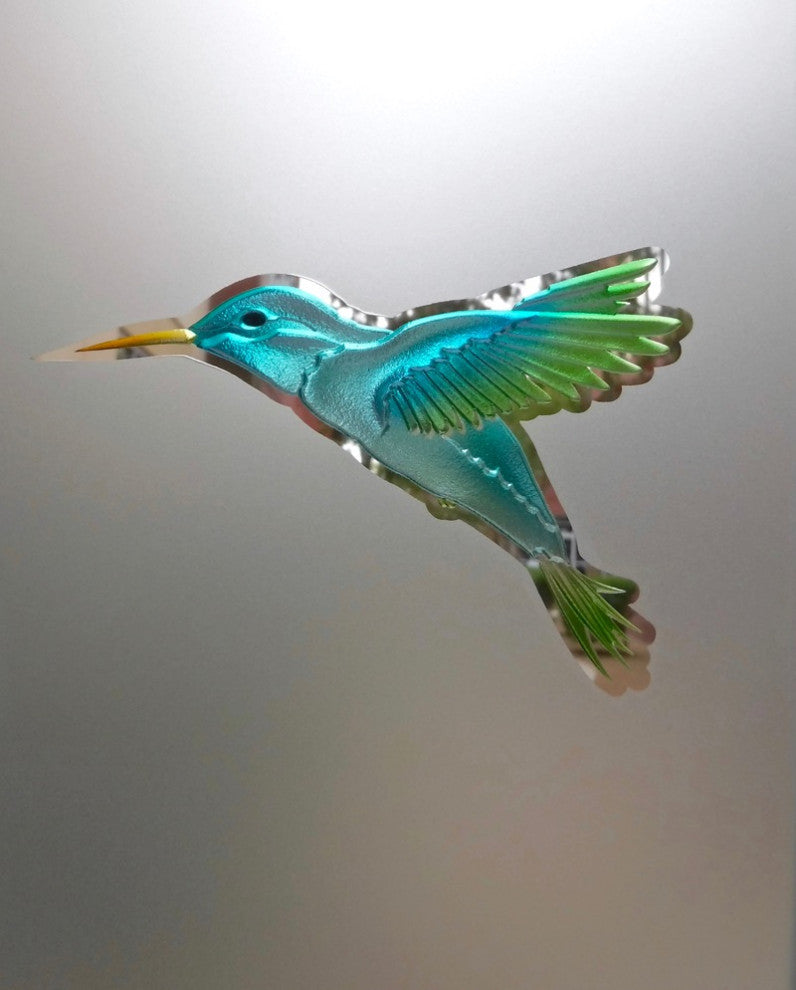 Interior Prehung Door or Interior Slab Door - Hibiscus Hummingbirds - Primed...