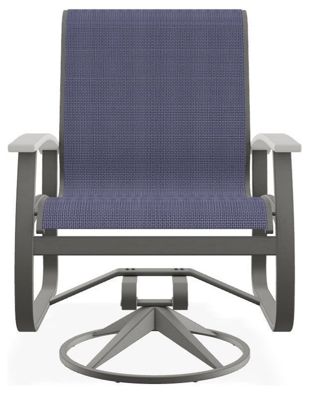 Belle Isle Sling Outdoor Swivel Rocker, Collect Indigo/Snow