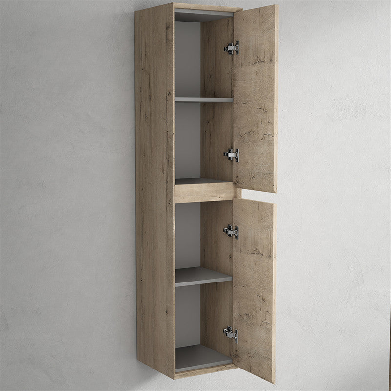 SLIM Bathroom Linen Side Cabinet, Light White Oak