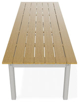 42" x 120" Rustic Extendable Outdoor Dining Table, Snow