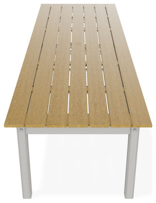 42" x 120" Rustic Extendable Outdoor Dining Table, Snow