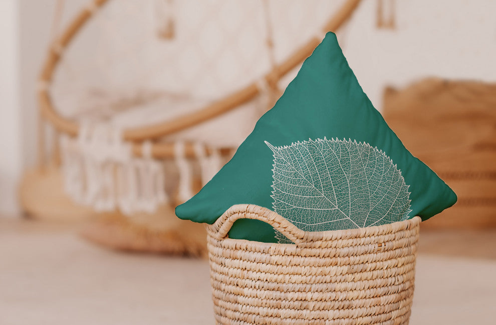 Leaf Study Indoor/Outdoor Throw Pillow, Desert Turquoise, 20"x20"