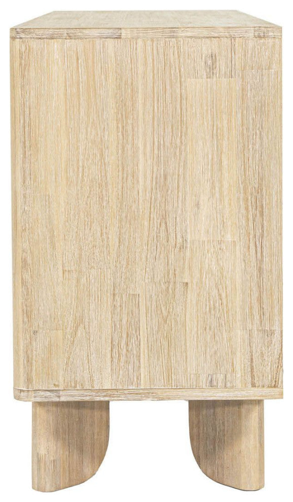 Haru 63" Wide 3-Drawers Sideboard, Beige