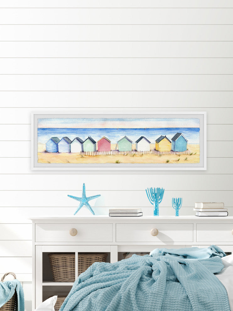 "Beach Please" Framed Painting Print, 30x10