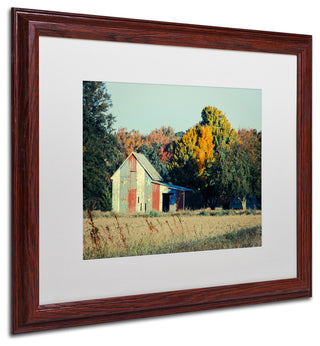 PIPA Fine Art 'Patriotic Barn in Field' Matted Framed Art, 20x16