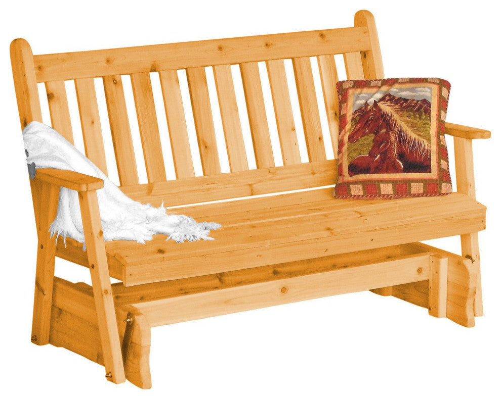 Cedar Traditional English Glider, Natural Stain, 6 Foot