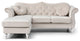 Hollywood Velvet Tufted sofa With Reversible Chaise, Ivory