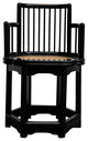 Chinese Black Hexagonal Rattan Seat Elm Wood Armchair Hcs7668