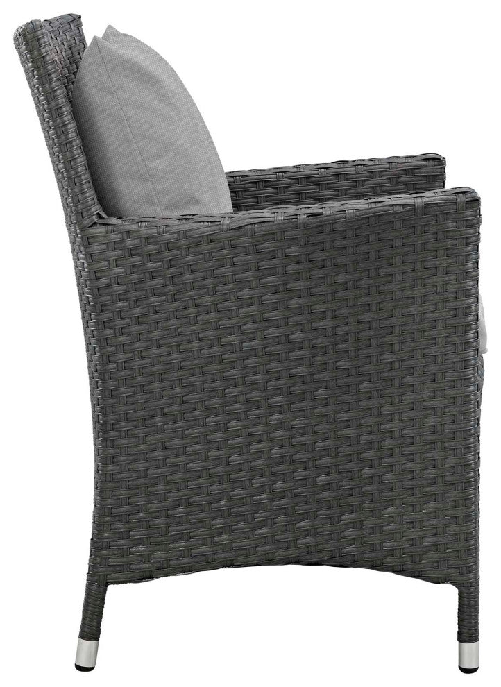 Canvas Gray Sojourn Dining Outdoor Patio Sunbrella Armchair