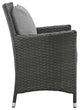 Canvas Gray Sojourn Dining Outdoor Patio Sunbrella Armchair