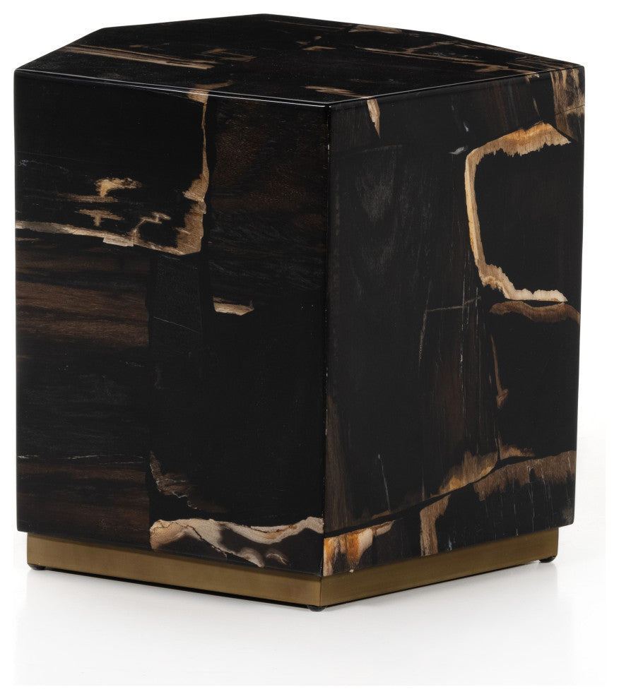 Shep End Table, Polished Petrified Wood