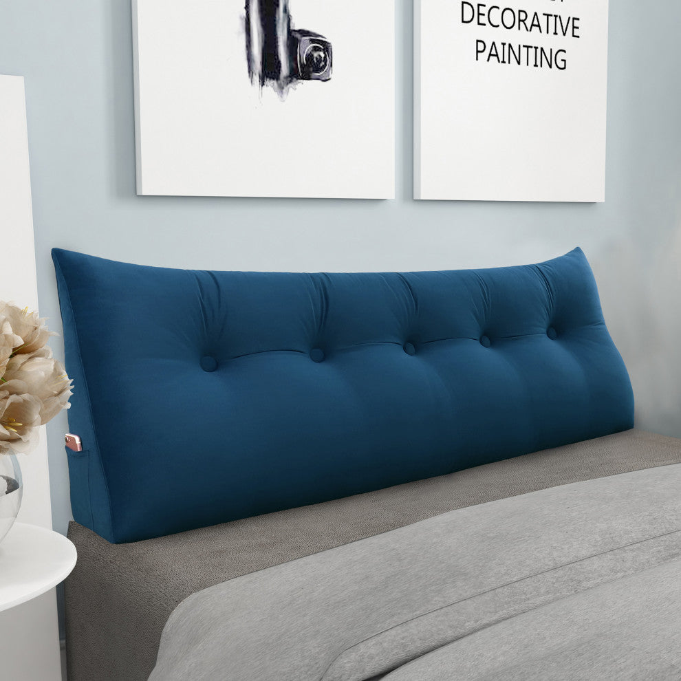 WOWMAX Bed Wedge Pillow Back Support Cushion Dorm Hostel Bed Headboard Pillow, 59x20x8
