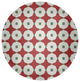 Button Up Spring Chenille Rug, Ligonberry Red, 5' Round