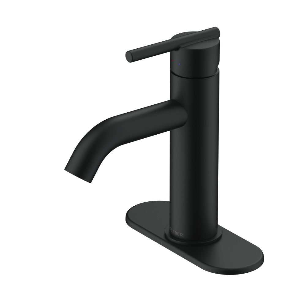 Parma 1H Bath Faucet, Metal Touch Down Drain, Deck Plate, 1.2gpm, Stain Black