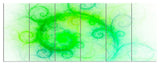 Beautiful Bright Green Pattern, Abstract Wall Art Canvas, 70"x28", 6 Panels