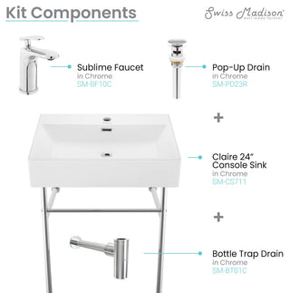 Claire 24 Ceramic Console Sink Bundle