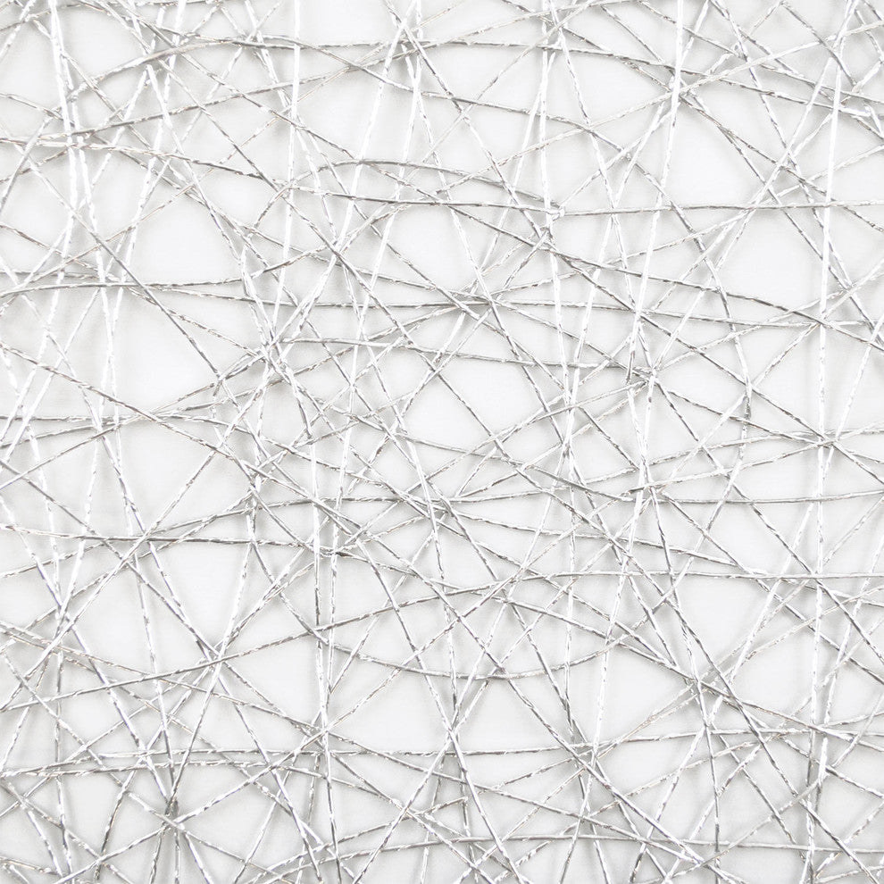 DII Silver Woven Paper Round Placemat, Set of 6