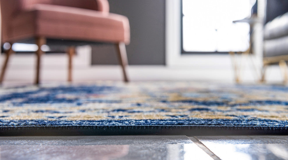 Unique Loom Navy Blue Oasis Taftan 5' 0 x 8' 0 Area Rug