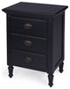 Classic Black 3 Drawer Nightstand