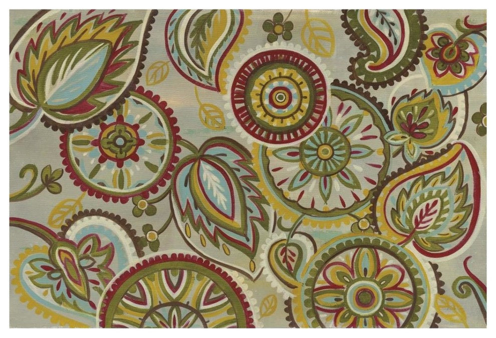 "Elegant Mandalas Dark Green" Digital Paper Print by Silvia Vassileva, 38"x26"
