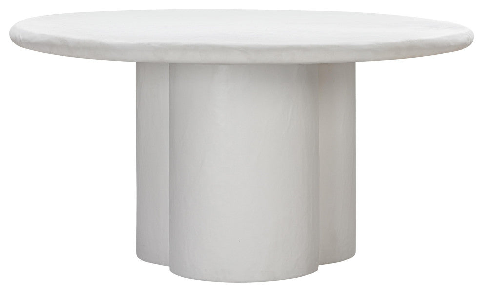 Elika White Faux Plaster Round Dining Table