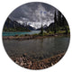Dark Sky Over Crystal Clear Lake, Landscape Round Metal Wall Art, 36"