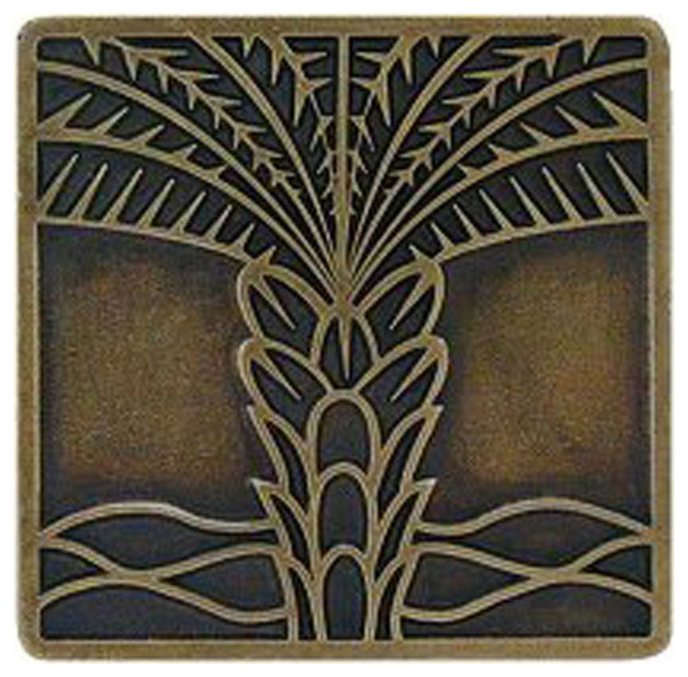 Royal Palm Knobs, Antique-Style Brass