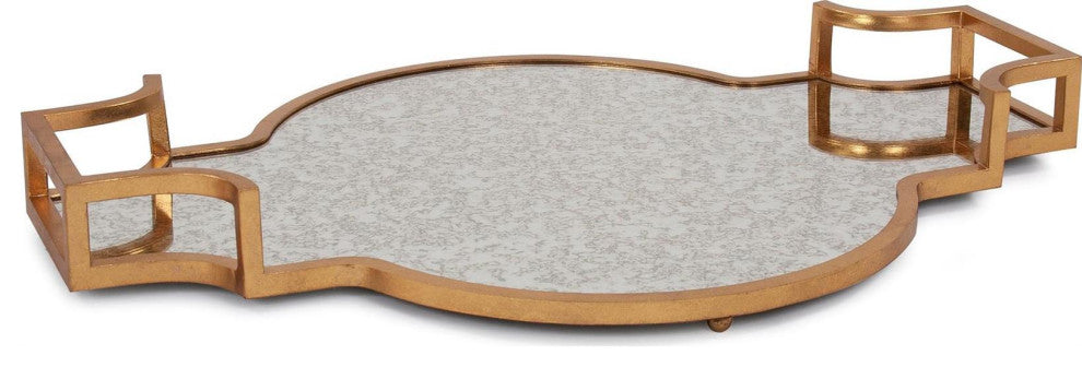 Elegant Gold Leaf Scalloped Tray