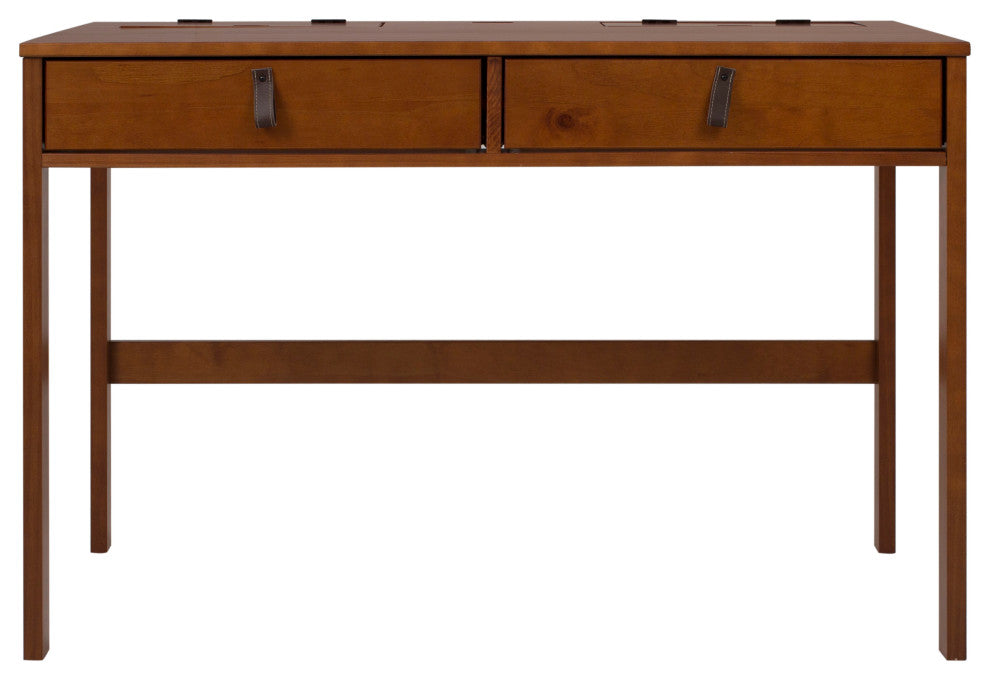 Memomad Bali Home Office Solid Wood Desk with Drawers (Caramel)