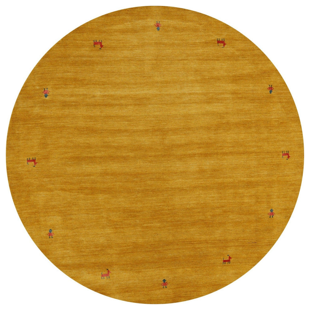 6' Round Persian Gabbeh Hand Knotted Wool Rug - Q15154