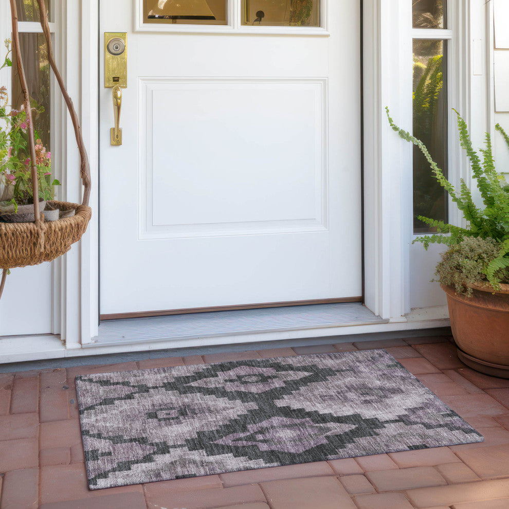 Machine Washable Indoor/Outdoor Chantille ACN1894 Violet 1'8" x 2'6" Rug