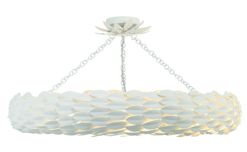 CRYSTORAMA Broche 8 Light Matte White Ceiling Mount