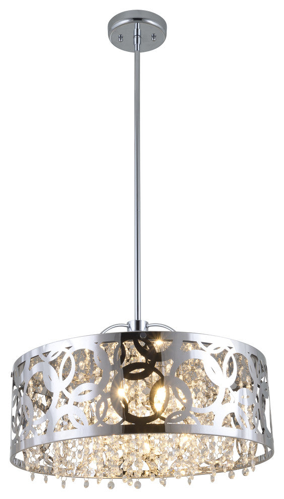 DVI Lighting DVP14706CHCRY Three Light Pendant Woodstock Chrome Cryst