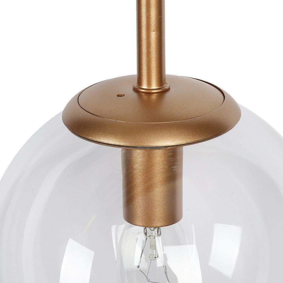 LNC 3-Light Up/Down Modern Gold Globe Wall Sconces, Black