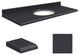 Quartz 61"x22" Vanity Top, 8" Contour, Black Luxe, White Bowl