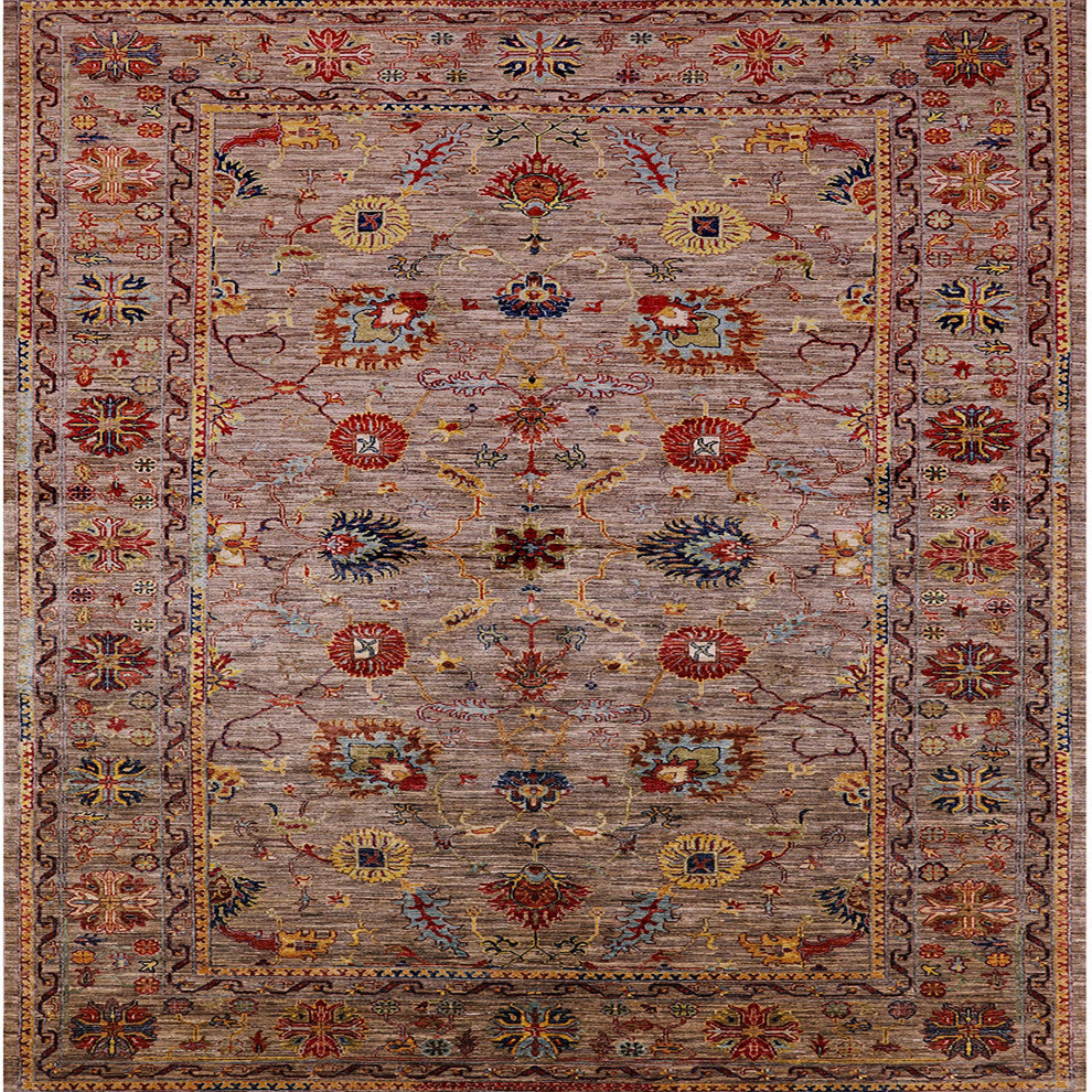 Ahgly Company Indoor Square Mid-Century Modern Area Rugs, 7' Square