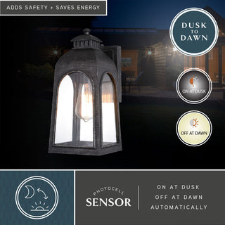 Pilsen 6.5" Outdoor Wall Light Brushed Charcoal