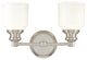 Windham 2-Light Bath and Vanity With Opal Glossy Glass Shade, Polished Nickel
